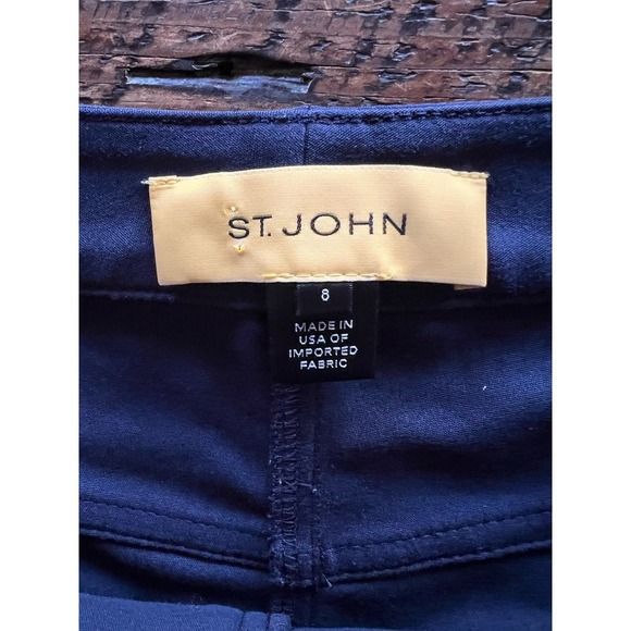 St. John Navy Blue Womens Trouser Slacks Pants Size 8 - Picture 3 of 12